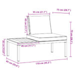 Banc de jardin avec coussins noir aluminium – Image 5