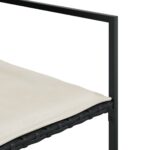 Chaises de jardin lot de 4 avec coussins noir résine tressée – Image 7