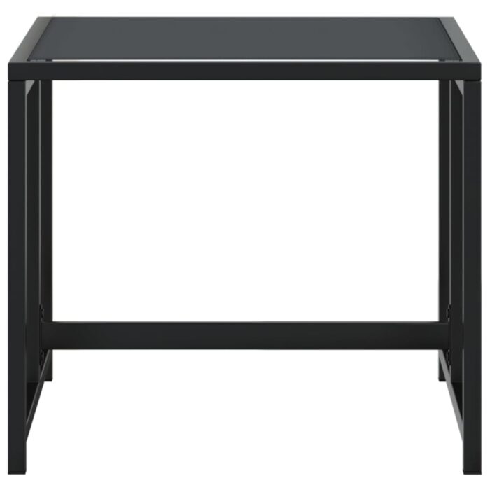 Tabourets de jardin 4 pcs noir acier et textilène – Image 2