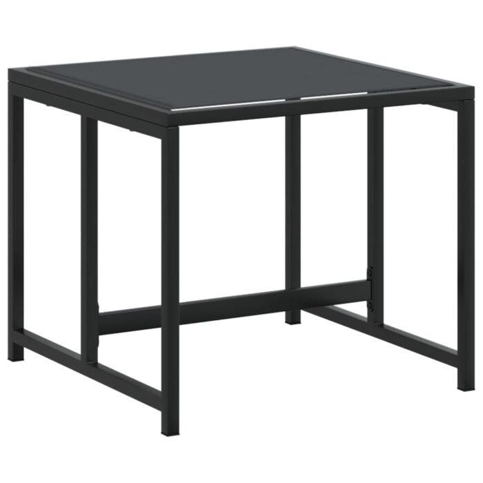 Tabourets de jardin 4 pcs noir acier et textilène – Image 3