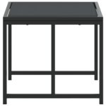 Tabourets de jardin 4 pcs noir acier et textilène – Image 4