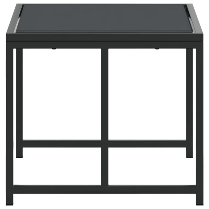 Tabourets de jardin 4 pcs noir acier et textilène – Image 4