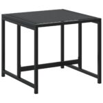 Tabourets de jardin 4 pcs noir acier et textilène – Image 5