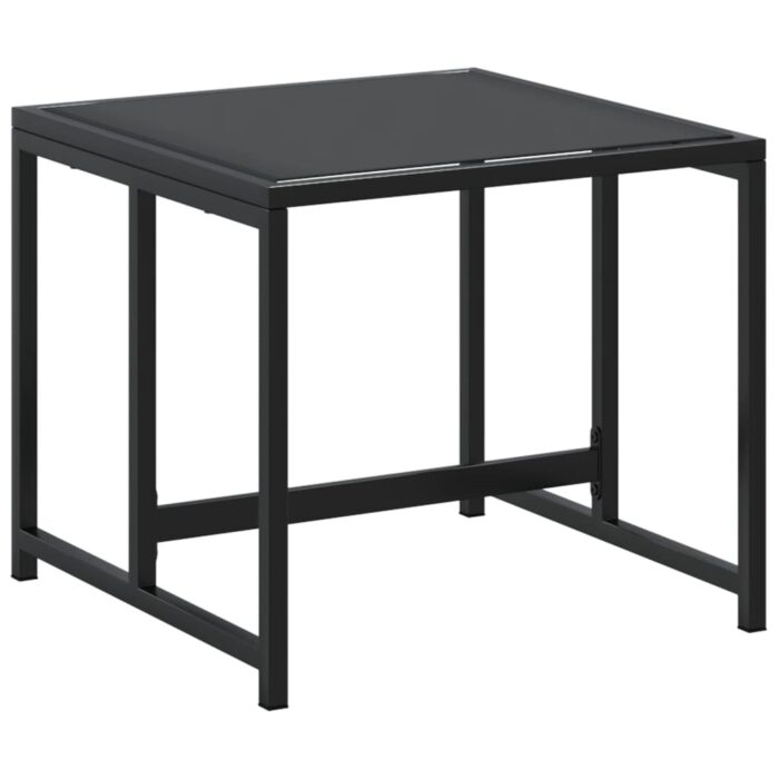 Tabourets de jardin 4 pcs noir acier et textilène – Image 5