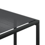 Tabourets de jardin 4 pcs noir acier et textilène – Image 6