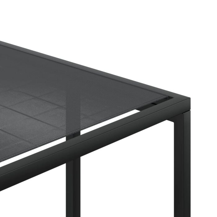 Tabourets de jardin 4 pcs noir acier et textilène – Image 6