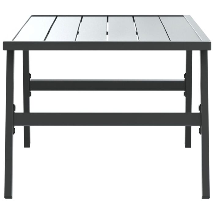 Table basse de jardin noir 90x45x35 cm acier enduit de poudre – Image 2