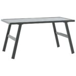 Table basse de jardin noir 90x45x35 cm acier enduit de poudre – Image 3