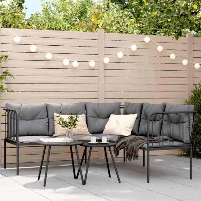 VXL8721102632457_m_en_hd_1.jpg Canapé de jardin avec coussins forme de L noir acier textilène – Image 1