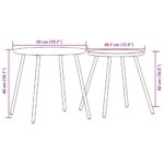 Tables basses de jardin 2pcs rondes noir acier enduit de poudre – Image 6