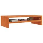 Support de moniteur marron miel 50x24x13 cm bois de pin solide – Image 2