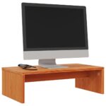 Support de moniteur marron miel 50x27x15 cm bois de pin solide – Image 2