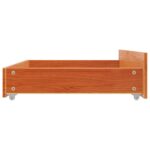 Tiroirs de lit 4 pcs cire marron bois de pin massif – Image 4