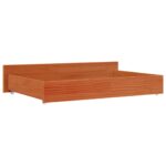 Tiroirs de lit 4 pcs cire marron bois de pin massif – Image 5