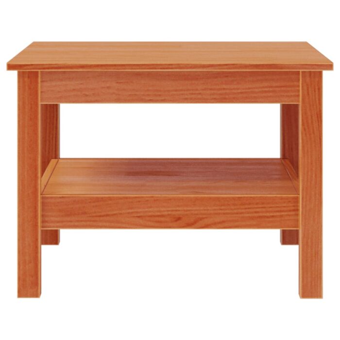 Table basse cire marron 55x55x40 cm bois massif de pin – Image 3
