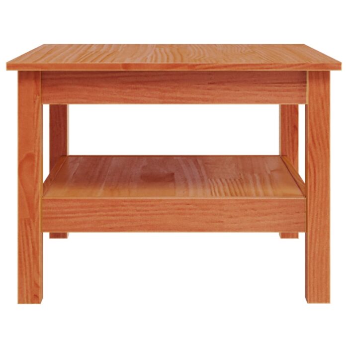 Table basse cire marron 55x55x40 cm bois massif de pin – Image 4
