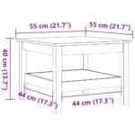 Table basse cire marron 55x55x40 cm bois massif de pin – Image 7