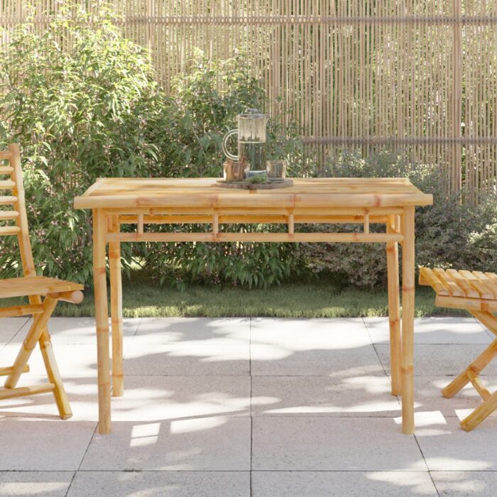 Table à manger de jardin 110x55x75 cm bambou – Image 1
