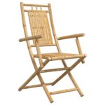 Chaises pliables de jardin lot de 2 53x66x99 cm bambou – Image 2
