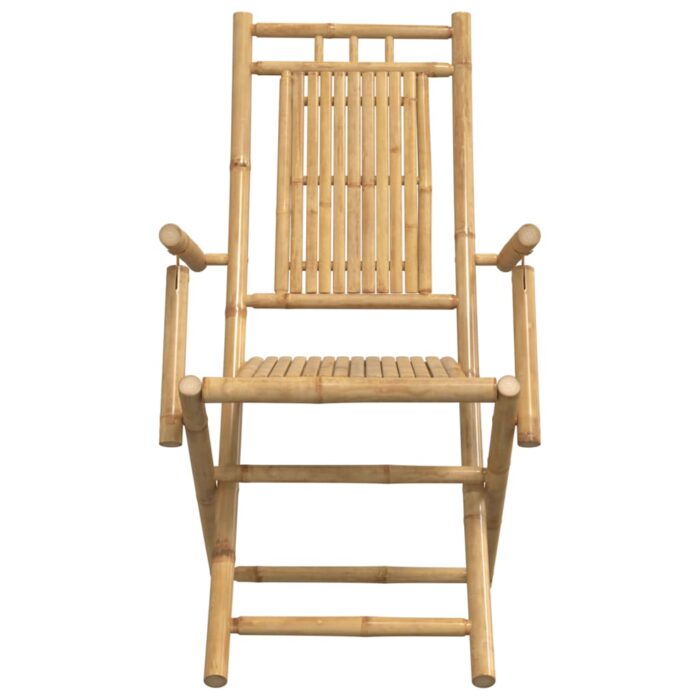 Chaises pliables de jardin lot de 2 53x66x99 cm bambou – Image 3