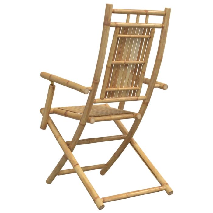 Chaises pliables de jardin lot de 2 53x66x99 cm bambou – Image 5