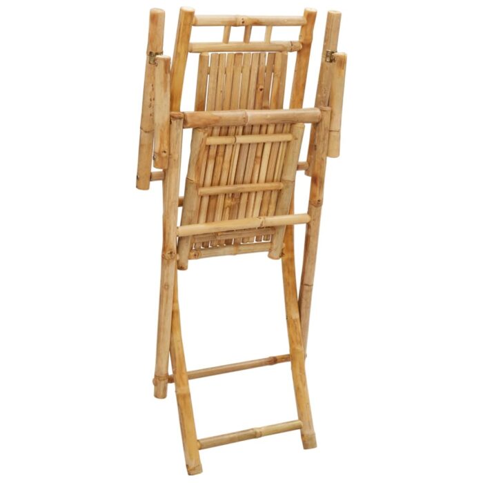 Chaises pliables de jardin lot de 2 53x66x99 cm bambou – Image 6