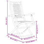 Chaises pliables de jardin lot de 2 53x66x99 cm bambou – Image 8
