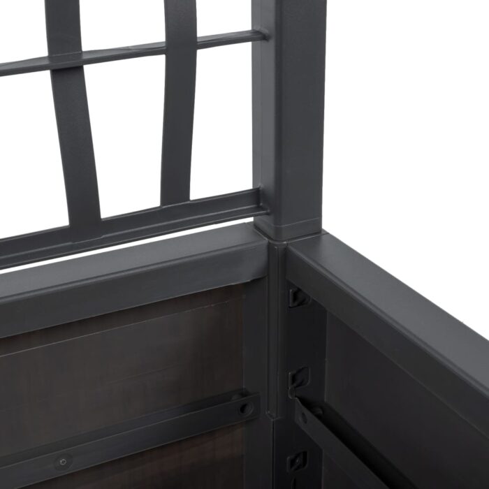 Jardinière avec treillis gris foncé 80x36x140 cm PP – Image 4