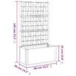 Jardinière avec treillis gris foncé 80x36x140 cm PP – Image 7