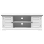 Meuble TV blanc 110x30x41 cm bois d'ingénierie – Image 3