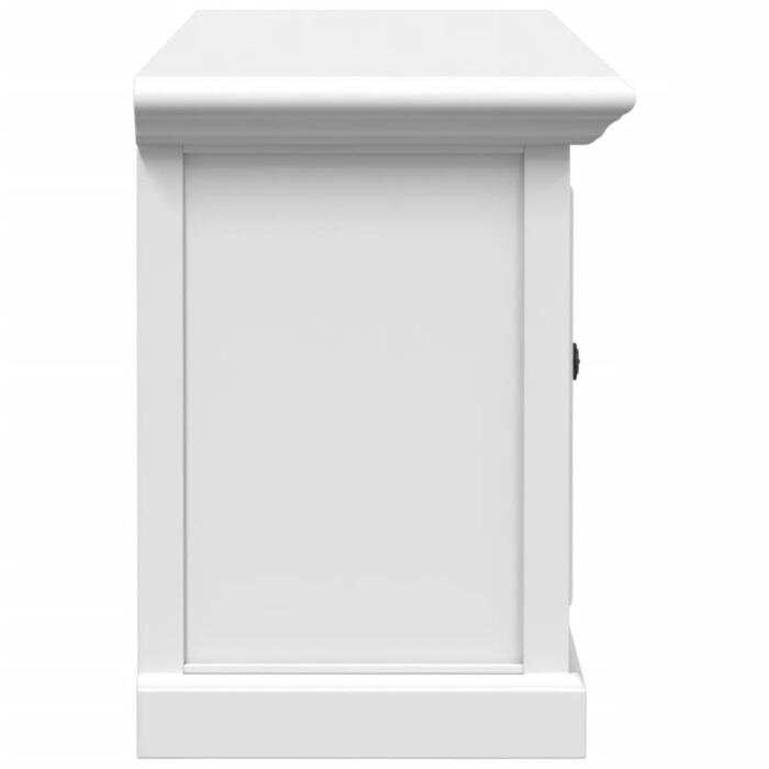 Meuble TV blanc 110x30x41 cm bois d'ingénierie – Image 4