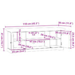 Meuble TV blanc 110x30x41 cm bois d'ingénierie – Image 8