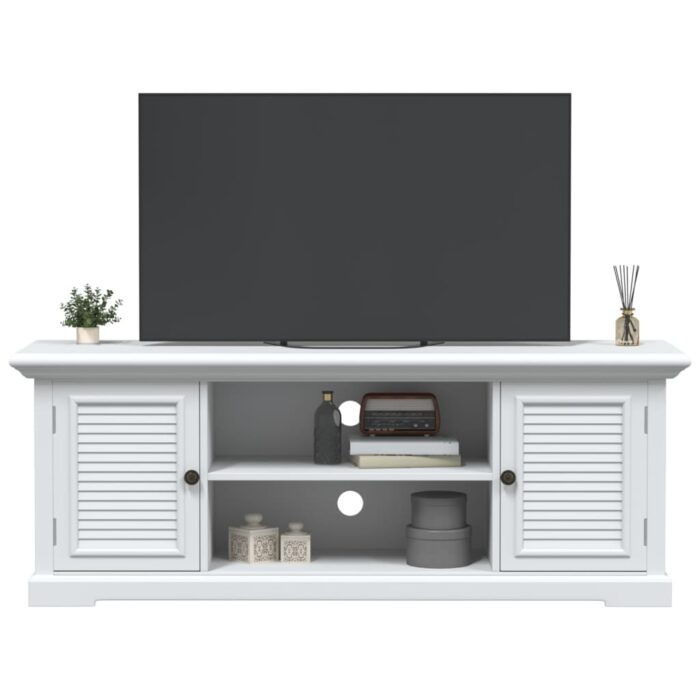 Meuble TV blanc 110x30x41 cm bois d'ingénierie – Image 1