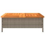 Table de jardin gris 70x70x25 cm résine tressée et bois acacia – Image 4
