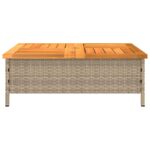 Table de jardin beige 70x70x25 cm résine tressée et bois acacia – Image 4