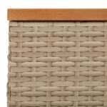 Table de jardin beige 70x70x25 cm résine tressée et bois acacia – Image 6