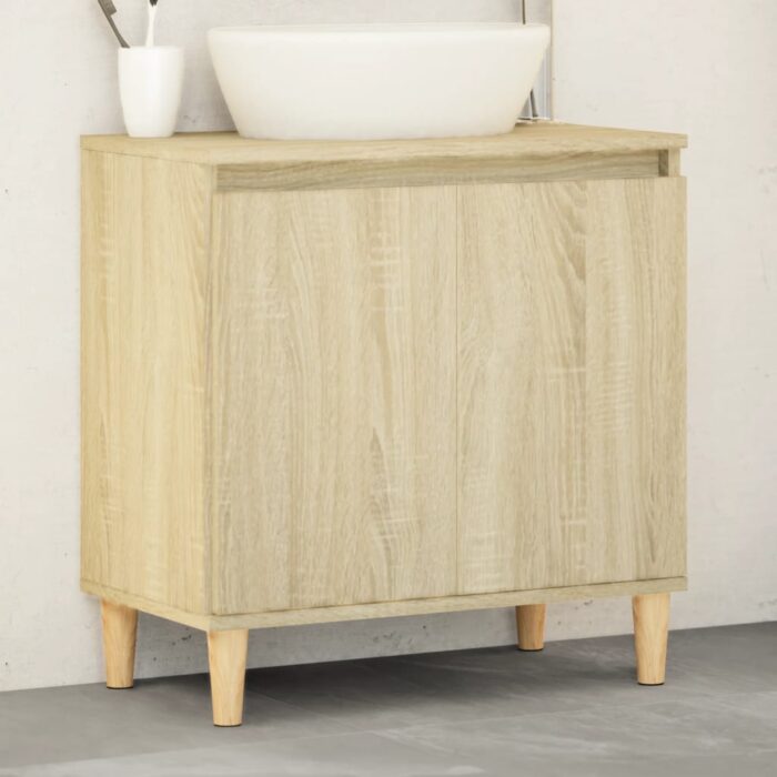 Meuble d'évier chêne sonoma 58x33x60 cm bois d'ingénierie – Image 1