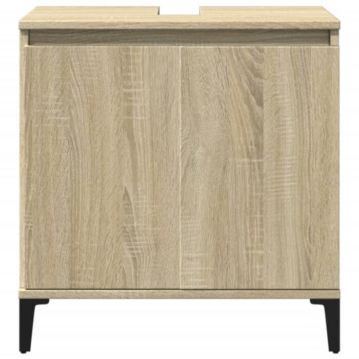Meuble d'évier chêne sonoma 58x33x60 cm bois d'ingénierie – Image 2