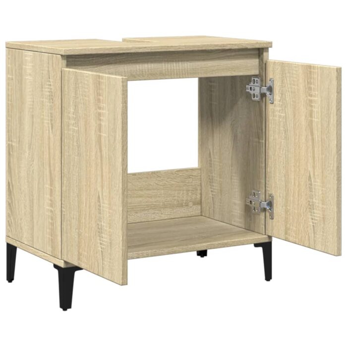 Meuble d'évier chêne sonoma 58x33x60 cm bois d'ingénierie – Image 5