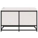 Jardinière blanc 80x40x50 cm bois de pin massif – Image 3