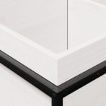 Jardinière blanc 80x40x50 cm bois de pin massif – Image 6