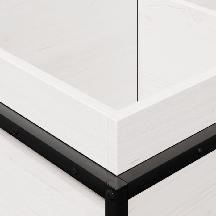 Jardinière blanc 80x40x50 cm bois de pin massif – Image 6