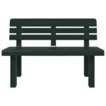 Banc de jardin vert 110x52x71 cm polypropylène – Image 2