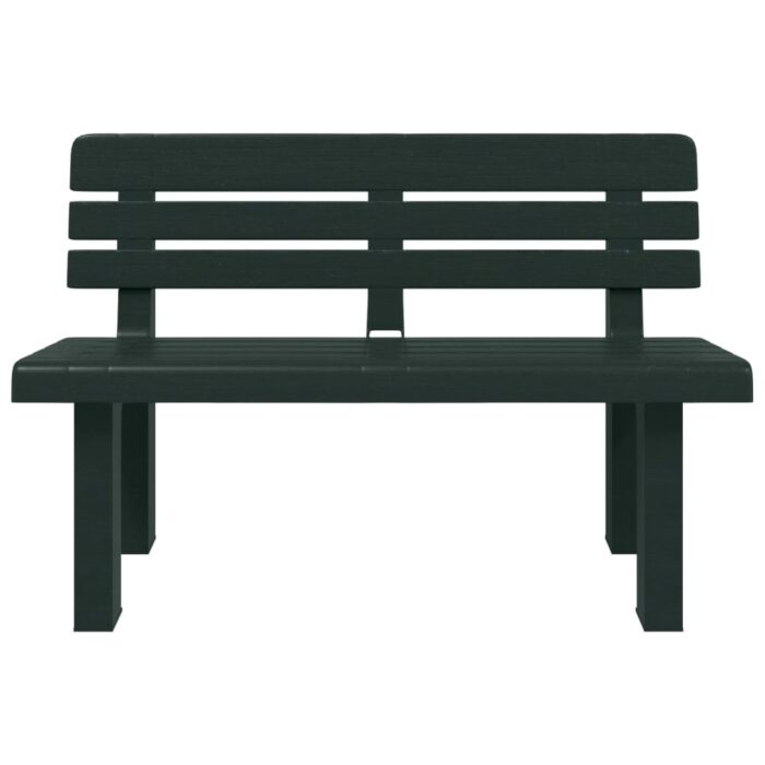 Banc de jardin vert 110x52x71 cm polypropylène – Image 2