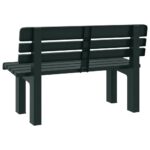 Banc de jardin vert 110x52x71 cm polypropylène – Image 4