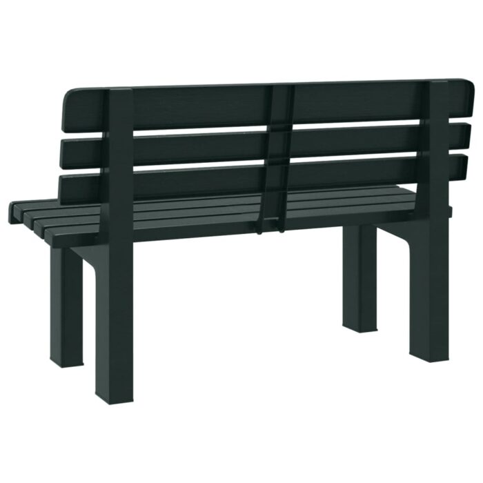Banc de jardin vert 110x52x71 cm polypropylène – Image 4