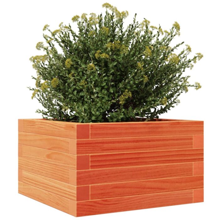 Jardinière cire marron 40x40x23 cm bois de pin massif – Image 2