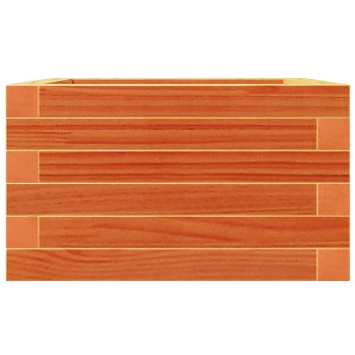 Jardinière cire marron 40x40x23 cm bois de pin massif – Image 3