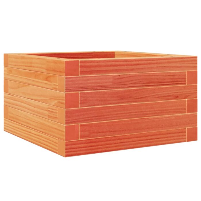 Jardinière cire marron 40x40x23 cm bois de pin massif – Image 5