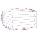 Jardinière cire marron 40x40x23 cm bois de pin massif – Image 8